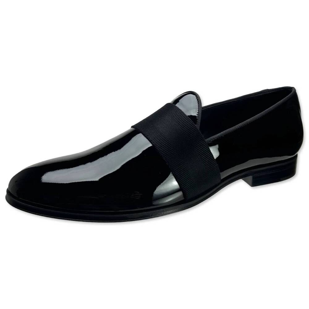 NEW PETER HUBER men's notte formal loafer shoes in black